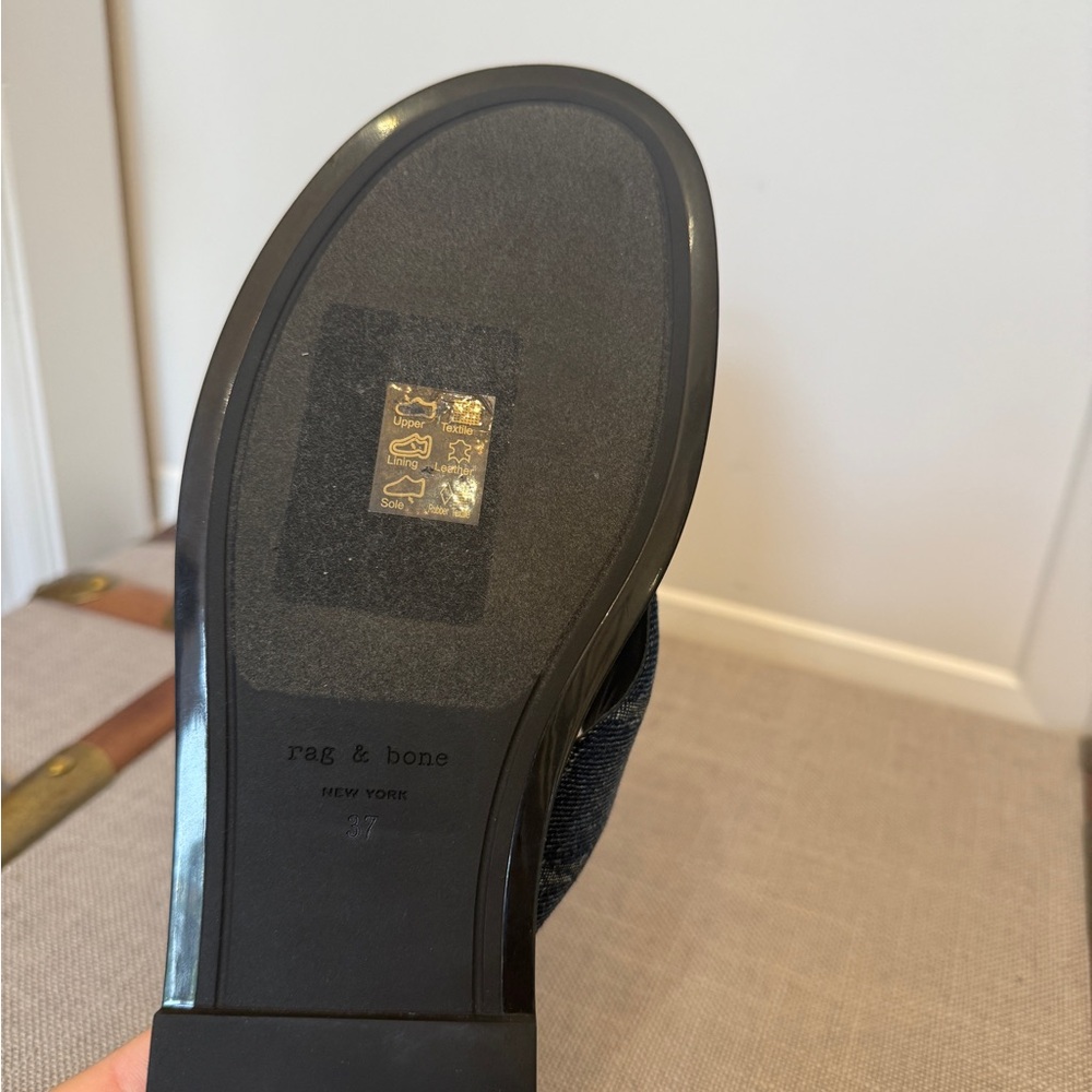 NWOB Rag & Bone Geo Cross-Strap Denim Sandals 37 retail $238 - Picture 5 of 6